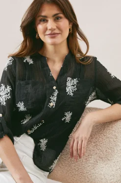 Wallis Chemise Ample Brodée<Femme Tops