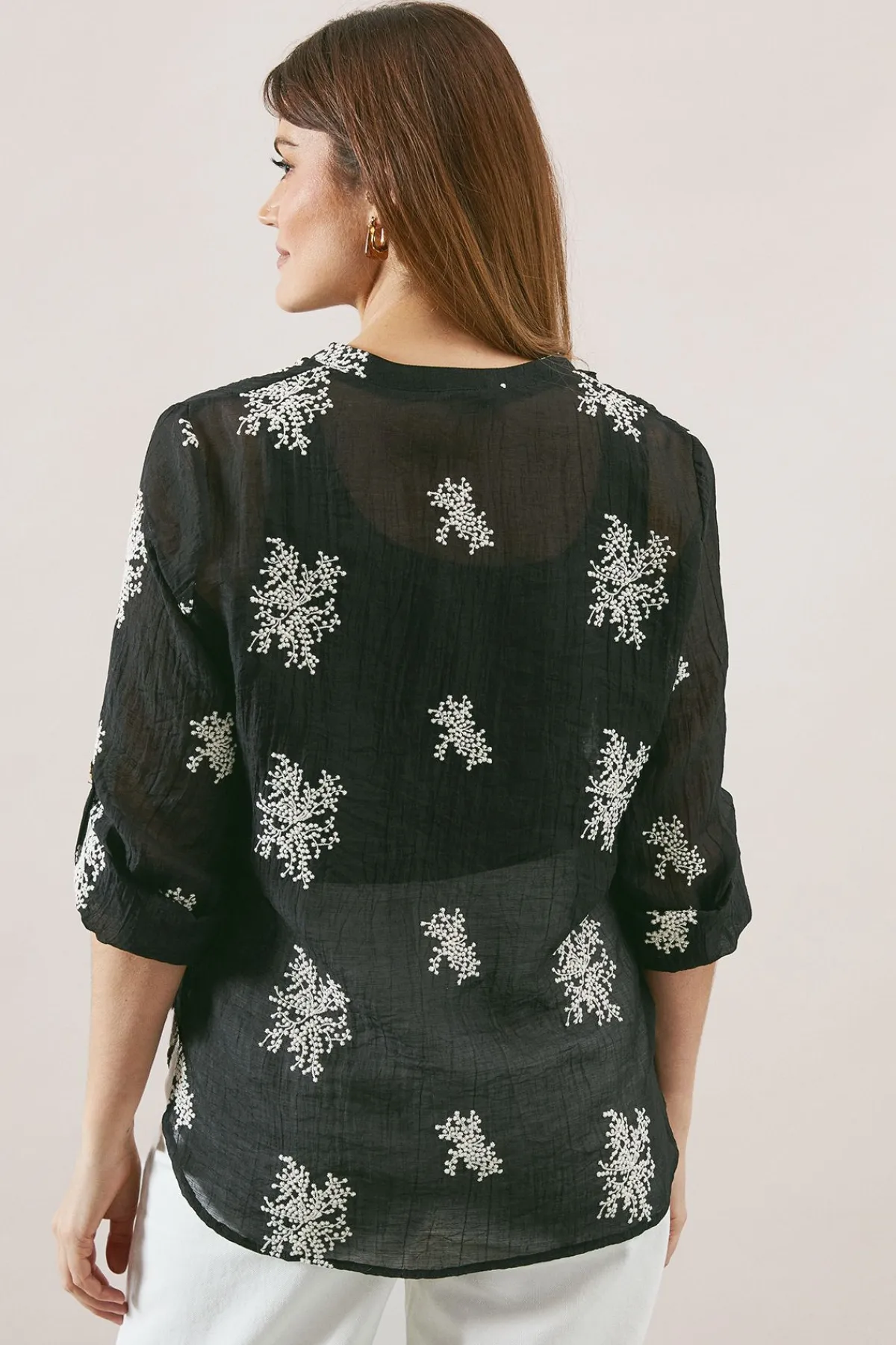 Wallis Chemise Ample Brodée<Femme Tops