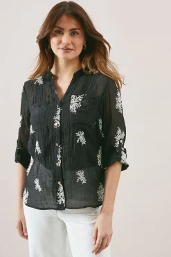 Wallis Chemise Ample Brodée<Femme Tops