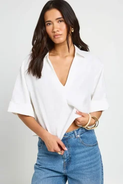 Chemise Ample En Lin Col V