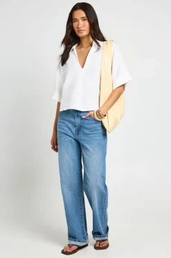 Chemise Ample En Lin Col V