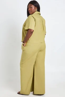 boohoo Chemise Ample En Lin À Manches Courtes Grande Taille<Femme Tops