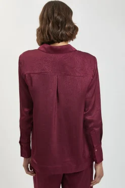 Chemise Ample En Satin Martelé Tissé