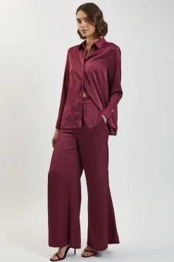 Chemise Ample En Satin Martelé Tissé