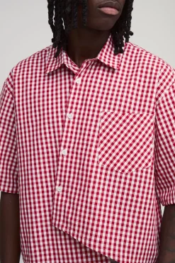 boohooMAN Chemise Ample Oversize À Carreaux Vichy Asymétrique<Homme Chemises