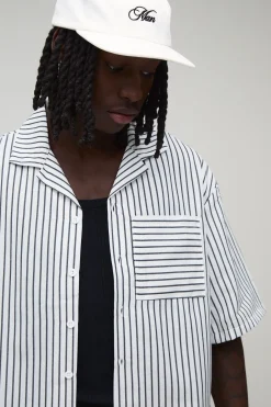 Chemise Ample Oversize À Demi-manches À Rayures