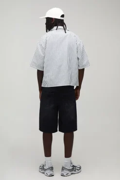 Chemise Ample Oversize À Demi-manches À Rayures
