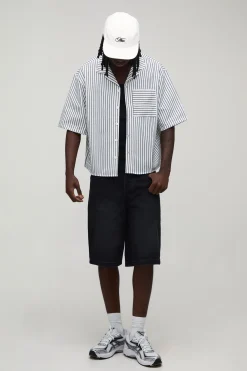 Chemise Ample Oversize À Demi-manches À Rayures