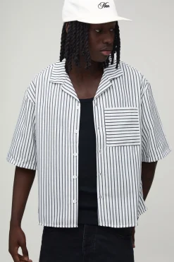 Chemise Ample Oversize À Demi-manches À Rayures