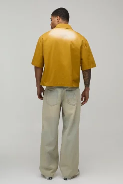 Chemise Ample Oversize Délavée Soleil Avec Patchs