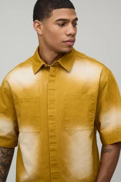 Chemise Ample Oversize Délavée Soleil Avec Patchs