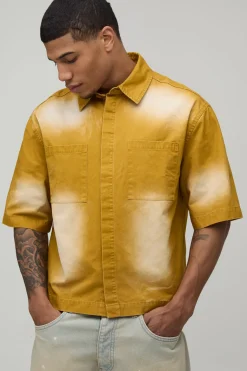 Chemise Ample Oversize Délavée Soleil Avec Patchs