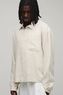 Chemise Ample Oversize En Mélange De Lin