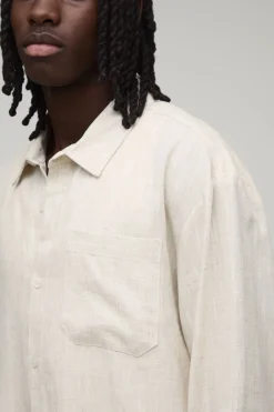 Chemise Ample Oversize En Mélange De Lin