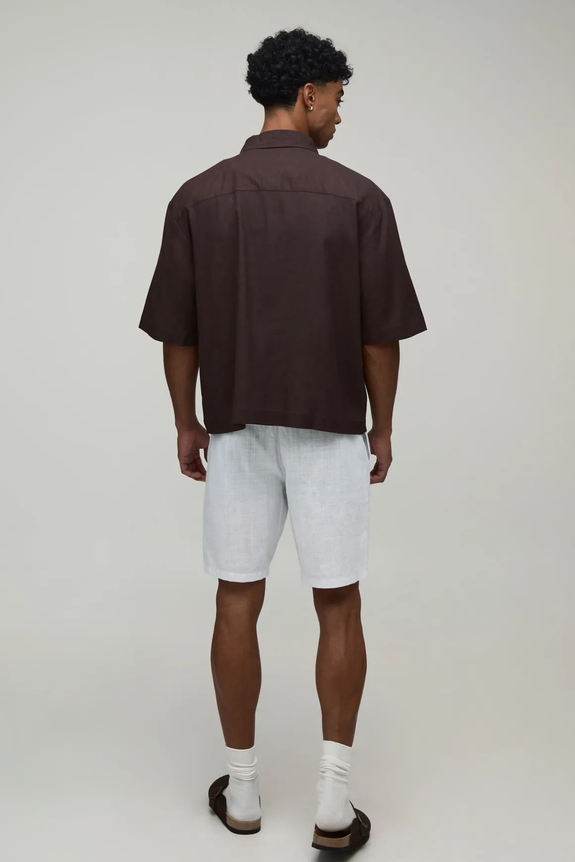 Chemise Ample Oversize En Mélange De Lin Avec Poche Brodée