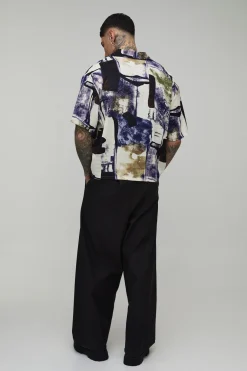 Chemise Ample Oversize à Imprimé Abstrait Grande Taille