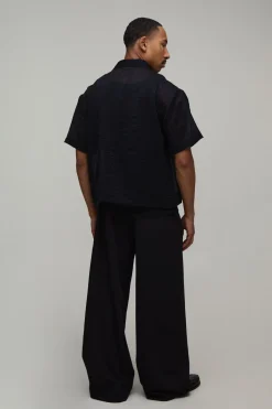 boohooMAN Chemise Ample Oversize Transparente À Manches Courtes<Homme Chemises