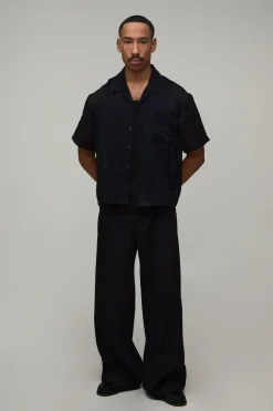 boohooMAN Chemise Ample Oversize Transparente À Manches Courtes<Homme Chemises