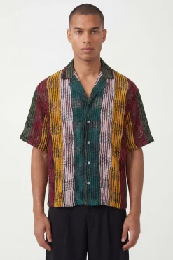 boohooMAN Chemise Au Crochet Oversize À Coupe Carrée Et Patchwork<Homme Chemises