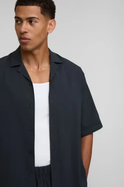 Chemise Bengaline Revere oversize à manches mi-longues