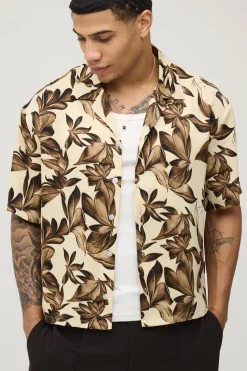 boohooMAN Chemise Bermuda Abstraite Ample Et Boxy<Homme Chemises Grande Taille|Chemises