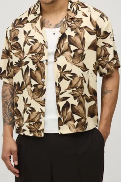boohooMAN Chemise Bermuda Abstraite Ample Et Boxy<Homme Chemises Grande Taille|Chemises