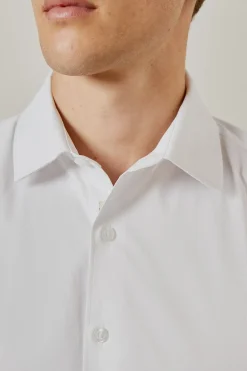 Chemise Blanche Cintrée Repassage Facile à Double Manchettes