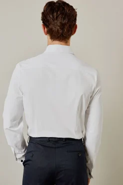 Chemise Blanche Cintrée Repassage Facile à Double Manchettes