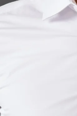 Chemise Blanche Coupe Ajustée Manches Longues Facile à Repasser