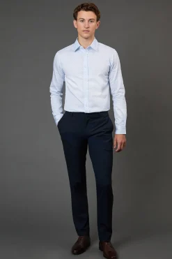 Chemise Blanche à Imprimé Géométrique Coupe Ajustée Manches Longues