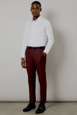 Chemise Blanche Manches Longues Coupe Ajustée Sergé de Cavalerie Repassage Facile