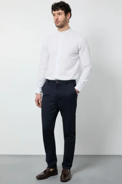 Chemise Blanche Oxford Col Mao Manches Longues