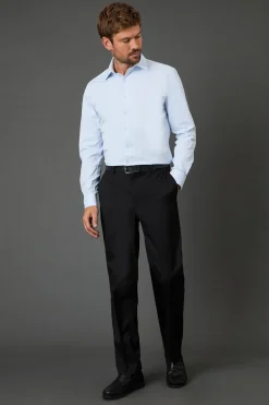 Burton Chemise Bleu Clair Coupe Ajustée Manches Longues Facile à Repasser<Homme Chemises