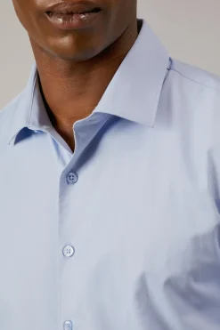 Chemise Bleue Coupe Classique Facile à Repasser