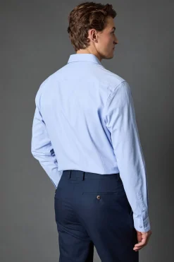 Chemise Bleue Coupe Classique Facile à Repasser