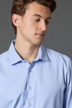Chemise Bleue Coupe Classique Facile à Repasser