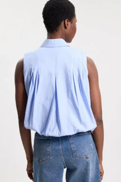 KarenMillen Chemise Bouffante Sans Manches En Coton<Femme Tops