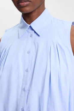 KarenMillen Chemise Bouffante Sans Manches En Coton<Femme Tops