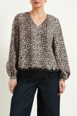 Chemise Boutonnée Avec Bordure En Dentelle