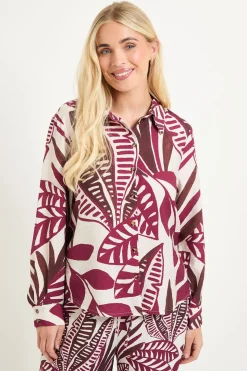 Chemise Boutonnée À Imprimé Tropical Petite Taille