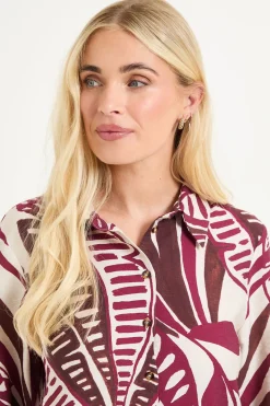 Chemise Boutonnée À Imprimé Tropical Petite Taille