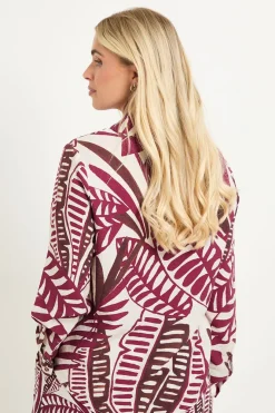 Chemise Boutonnée À Imprimé Tropical Petite Taille