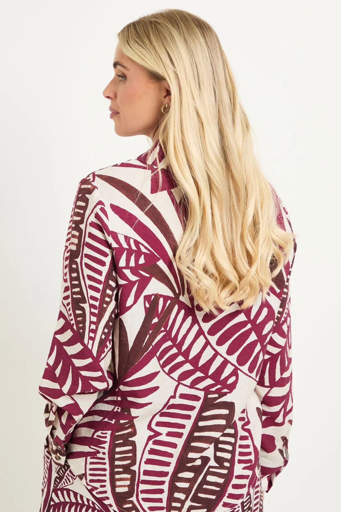 Chemise Boutonnée À Imprimé Tropical Petite Taille