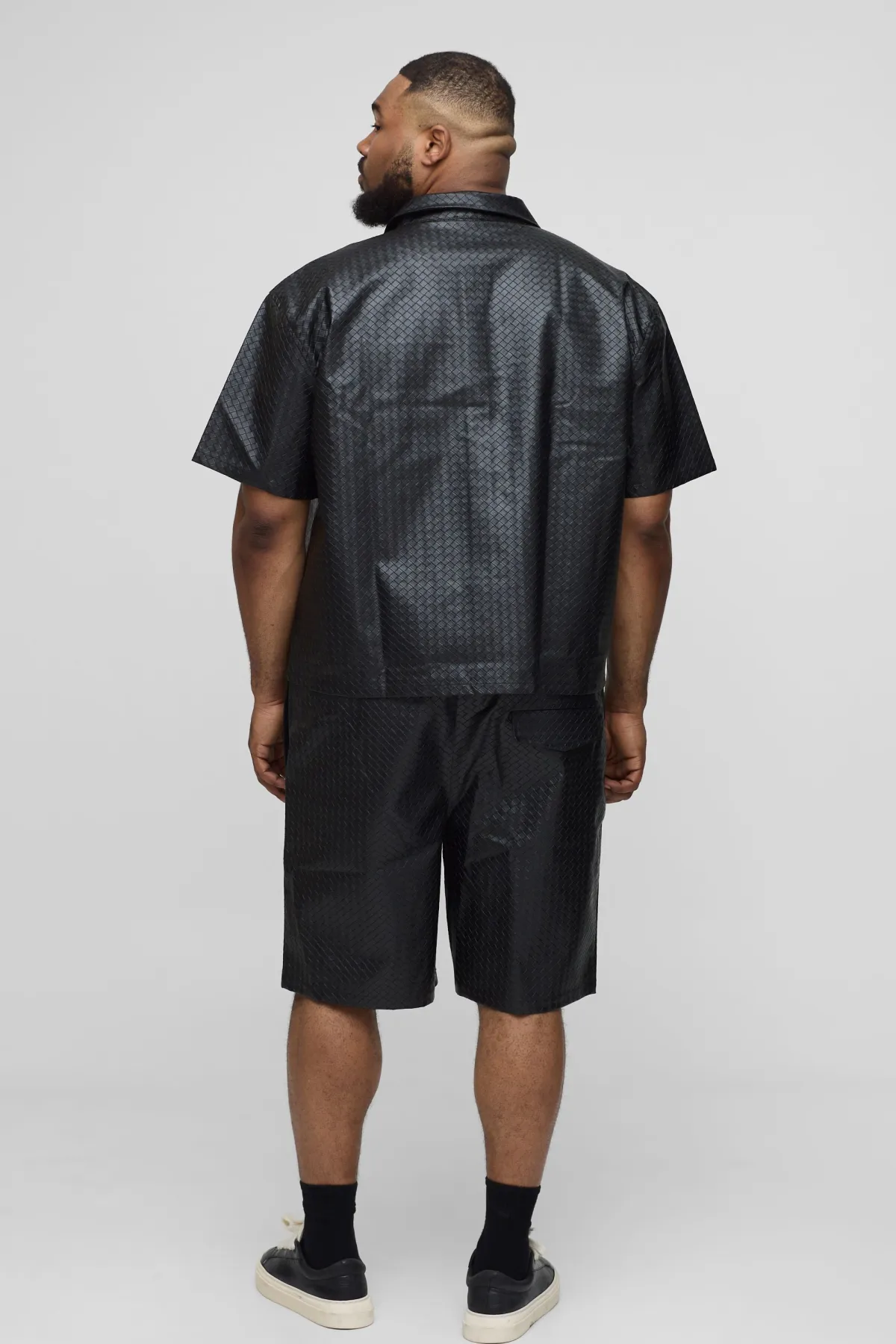 boohooMAN Chemise boxy en synthétique tissé avec détails de poche<Homme Chemises Grande Taille|Chemises