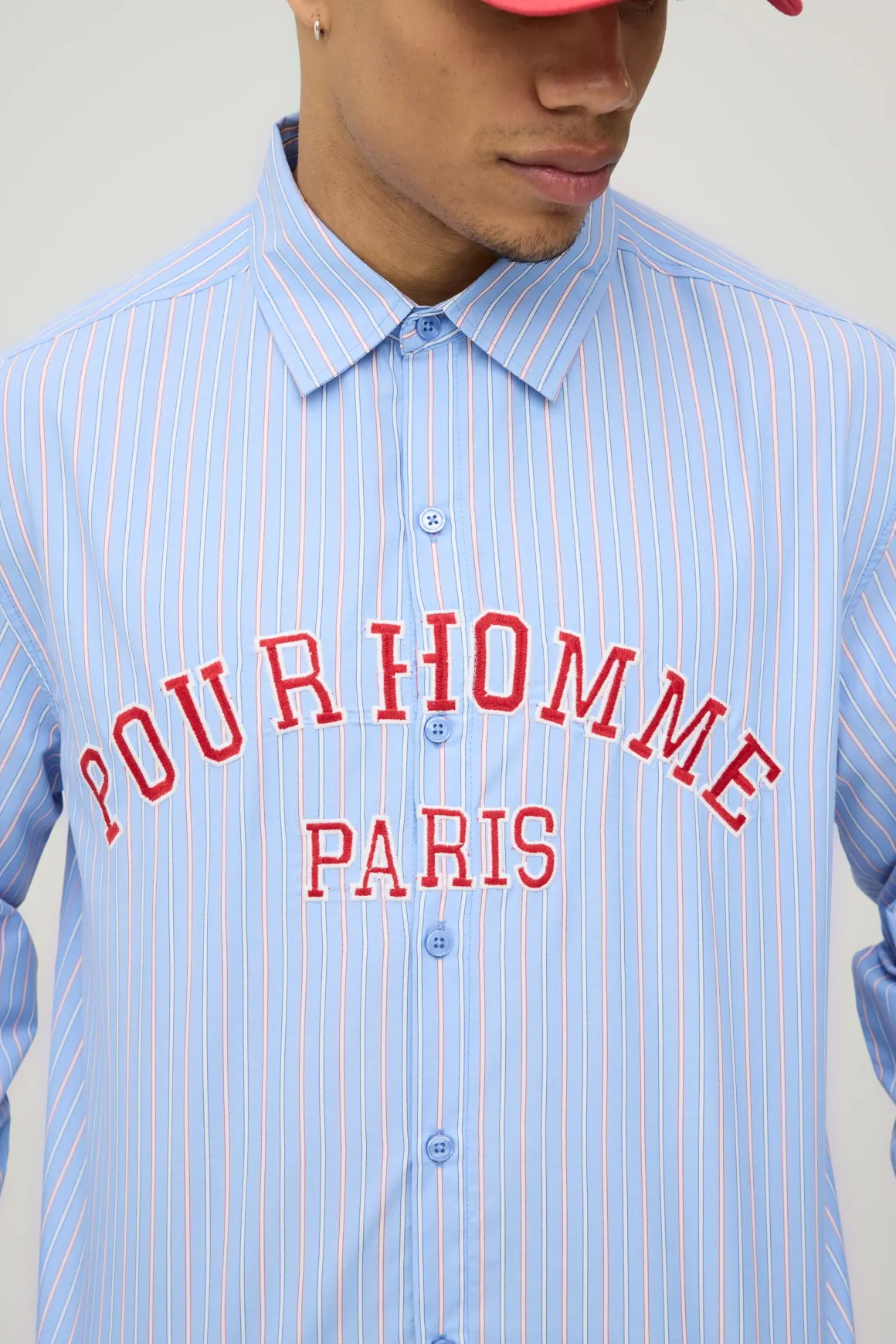 Chemise Boxy À Rayures Multicolores Manches Longues Et Ourlet Courbe