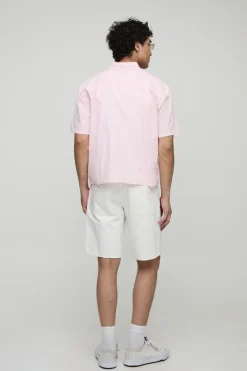 Chemise boxy surdimensionnée à détail de poche et motif micro-check
