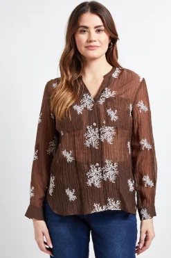 Wallis Chemise Brodée À Enfiler<Femme Tops