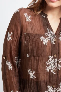 Wallis Chemise Brodée À Enfiler<Femme Tops