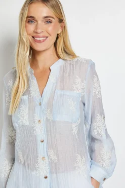 Wallis Chemise Brodée Petite À Enfiler<Femme Tops