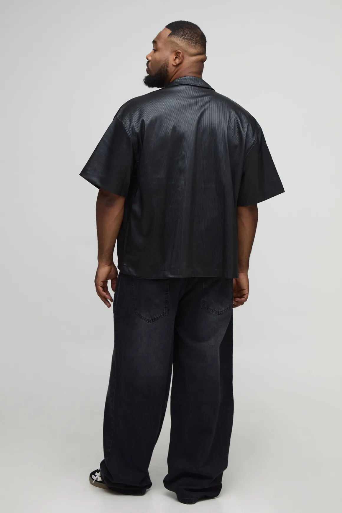 Chemise Cargo Oversize Boxy à plis accentués en synthétique